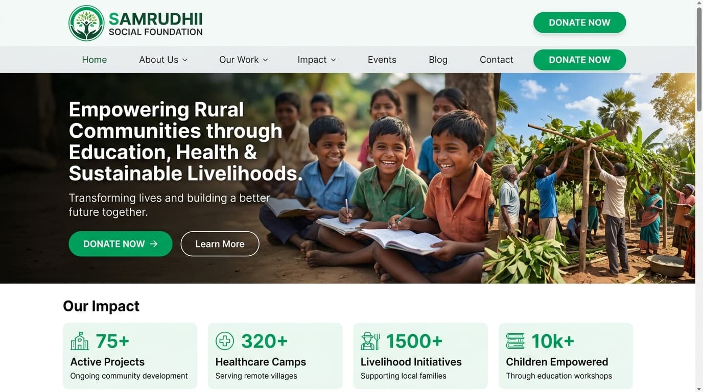 Samrudhii Social Foundation generated concept interface